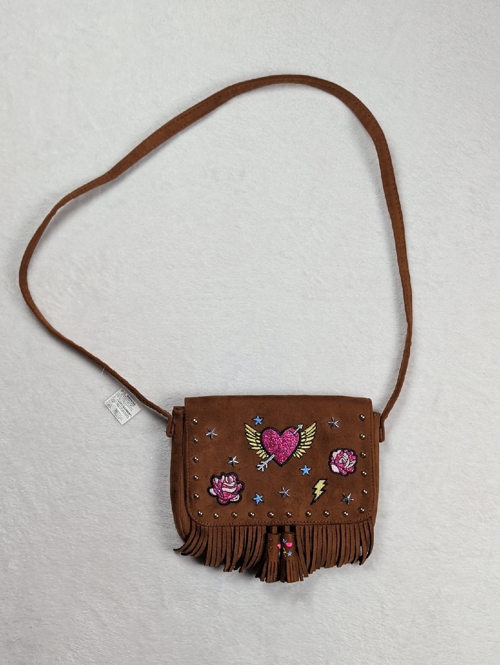 NWT The Children’s Place Girls Brown Boho Fringe Crossbody Bag Western